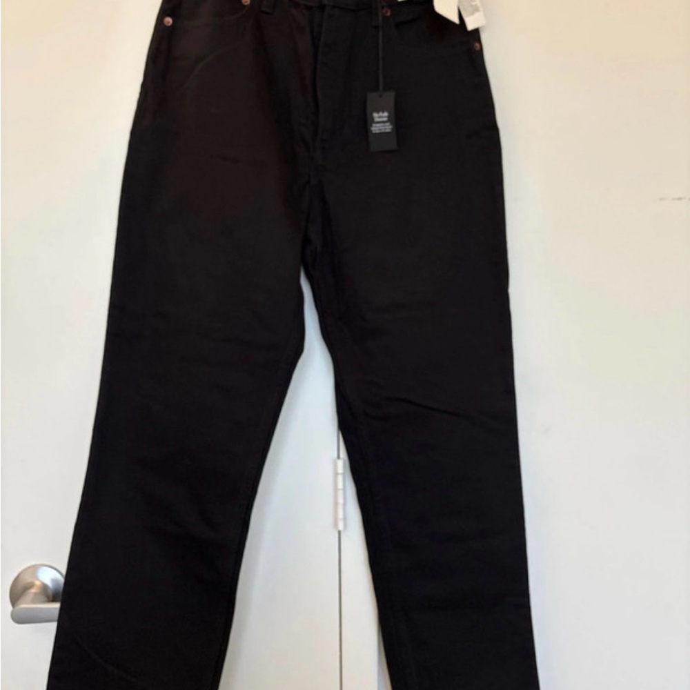 Abercrombie 90s Straight Ultra High Rise Jeans Black Size 30 NWT No Fade